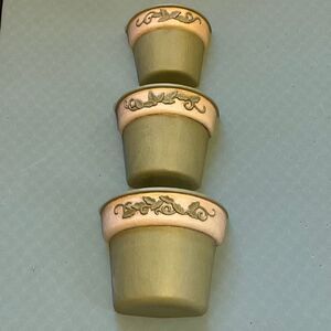 Flower pot Wall planter/pockets Sage green set of 3;